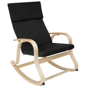 Fauteuil à bascule Avec accoudoirs cadre en bois et coussin…