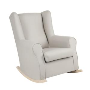 Fauteuil à bascule avec pieds bois polyester beige 95x81x10…
