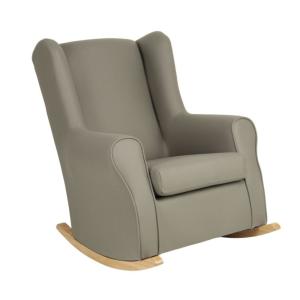 Fauteuil à bascule avec pieds bois polyester gris 95x81x104…
