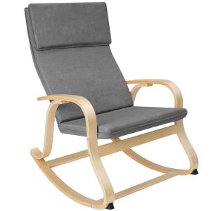 Fauteuil à bascule cadre bois Rembourrage épais et coussin…