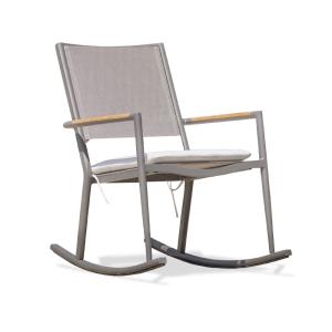 Fauteuil à bascule de jardin en aluminium toile plastifiée