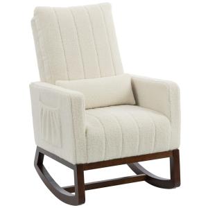 Fauteuil à bascule dossier haut coussin lombaire flanelle n…