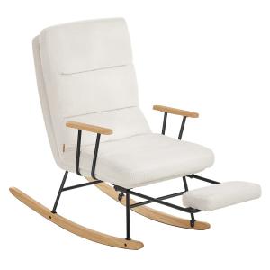 Fauteuil à bascule dossier réglable sur 4 positions blanc c…