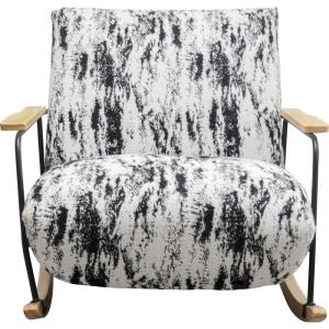 Fauteuil à bascule en polyester noir et blanc