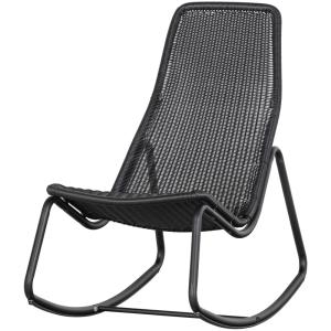 Fauteuil à bascule en rotin noir