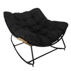 Fauteuil  à bascule noir avec assise capitonnée