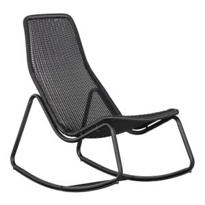 Fauteuil à bascule noir en rotin