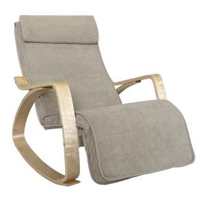 Fauteuil à bascule rembourré beige
