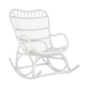Fauteuil à bascule rotin CHARMER rotin blanc 66x110x93cm