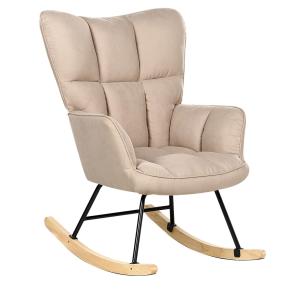 Fauteuil à bascule tissu beige