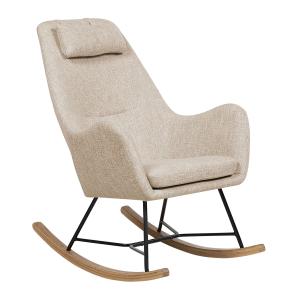 Fauteuil à bascule tissu beige clair