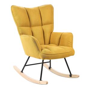 Fauteuil à bascule Tissu Jaune