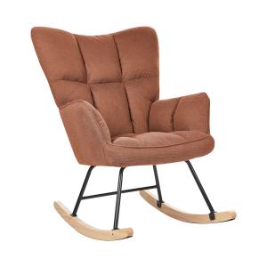 Fauteuil à bascule tissu marron