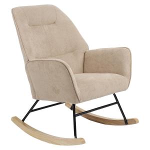 fauteuil à bascule tissu marron 75x68x95 cm