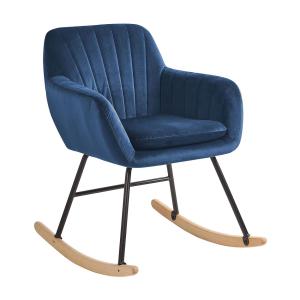 Fauteuil à bascule velours bleu marine