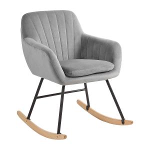 Fauteuil à bascule velours gris