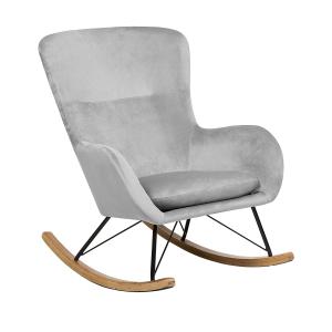 Fauteuil à bascule Velours Gris clair