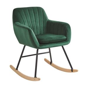 Fauteuil à bascule velours vert émeraude
