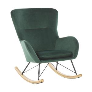 Fauteuil à bascule Velours Vert foncé