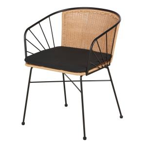 Fauteuil à dîner de jardin en résine recyclée beige et acie…