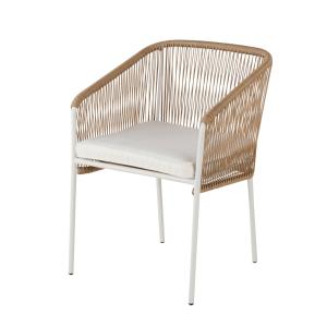 Fauteuil à dîner de jardin en résine recyclée imitation rot…