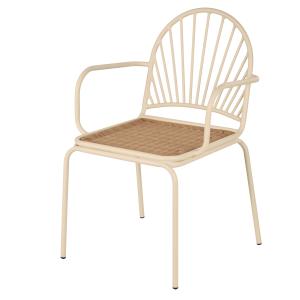 Fauteuil à dîner de jardin en résine tressée recyclée imita…