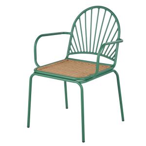 Fauteuil à dîner de jardin en résine tressée recyclée imita…