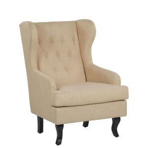 Fauteuil à oreilles tissu beige