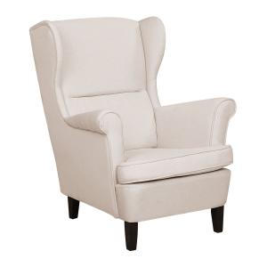 Fauteuil à oreilles tissu beige clair