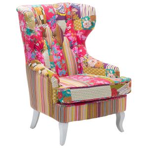 Fauteuil à oreilles tissu rose fushia