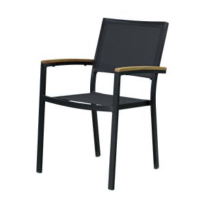 Fauteuil aluminium et textilène noir