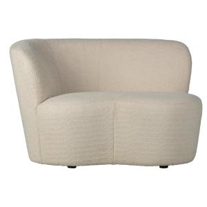 Fauteuil angle design en tissu bouclé beige