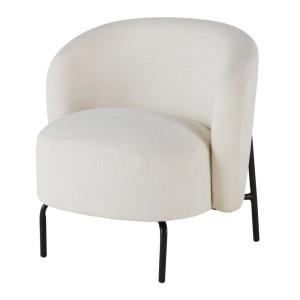 Fauteuil arrondi bouclettes écrues
