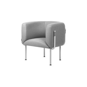 Fauteuil arrondi en laine, gris