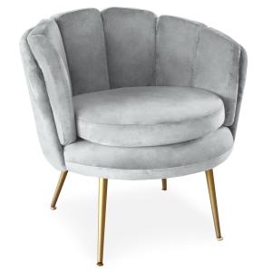 Fauteuil arrondi velours gris