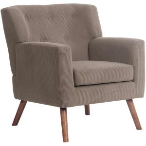 Fauteuil avec accoudoirs et assise en coton Marron foncé