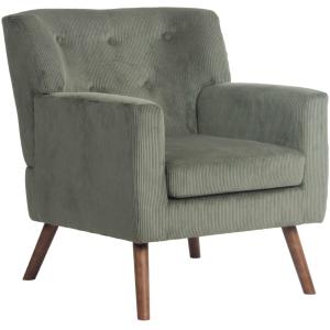 Fauteuil avec accoudoirs et assise en coton Vert