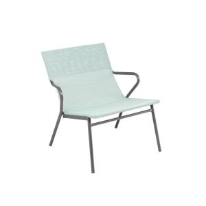 Fauteuil bas assise grand confort en acier bleu L69xl68xH70