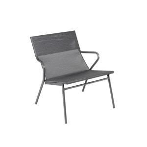 Fauteuil bas assise grand confort en acier gris L69xl68xH70