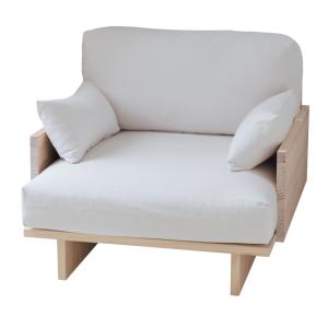 Fauteuil blanc en pin naturel 93,4 cm