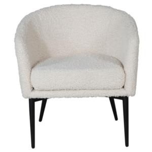 Fauteuil blanc en polyester teddy