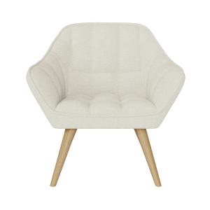 Fauteuil blanc en tissu effet laine bouclette