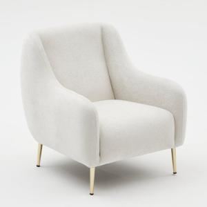 Fauteuil blanc - pieds dorés