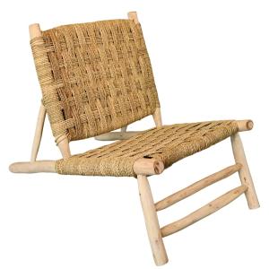 Fauteuil bois organique japandi naturel 95 x 60