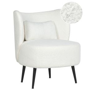 Fauteuil bouclé crème