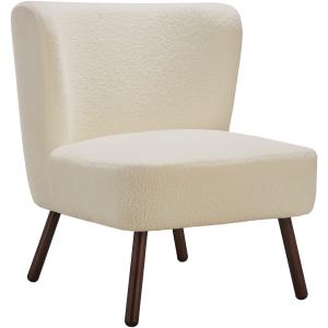 Fauteuil  bouclé extra-large rembourré maximum 120kg blanc