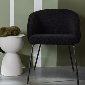 Fauteuil bouclette uni  55x62 cm Noir