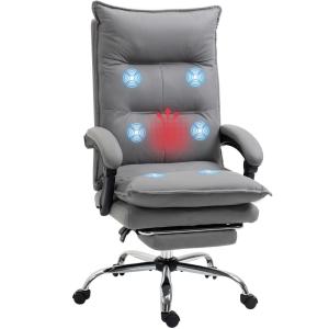 Fauteuil bureau massant chauffant dossier inclinable microf…