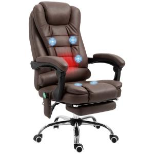 Fauteuil bureau massant chauffant hauteur réglable microfib…