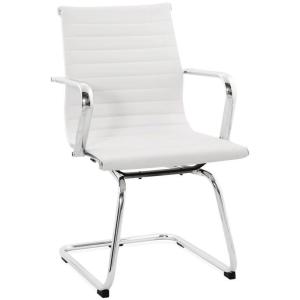 Fauteuil bureau Simili Blanc H. assise 45 cm rembourré